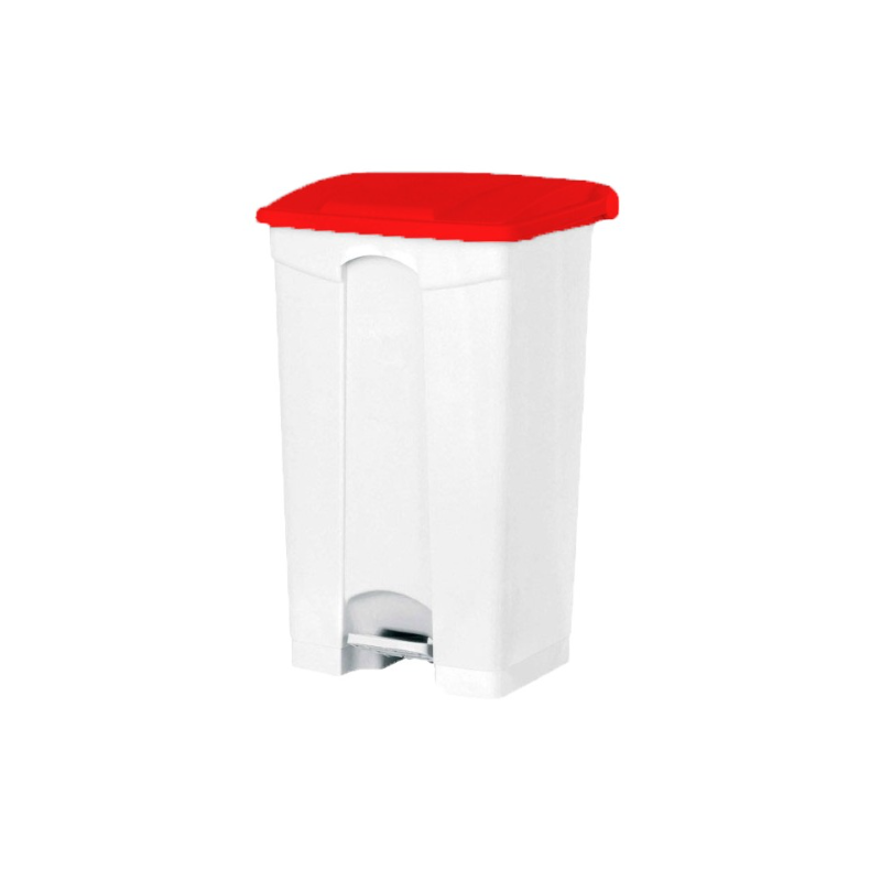 Poubelle à pédale - Couvercle couleur rouge - 50L