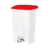 Poubelle à pédale - Couvercle couleur rouge - 50L