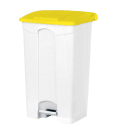 Poubelle à pédale - Couvercle couleur jaune - 50L