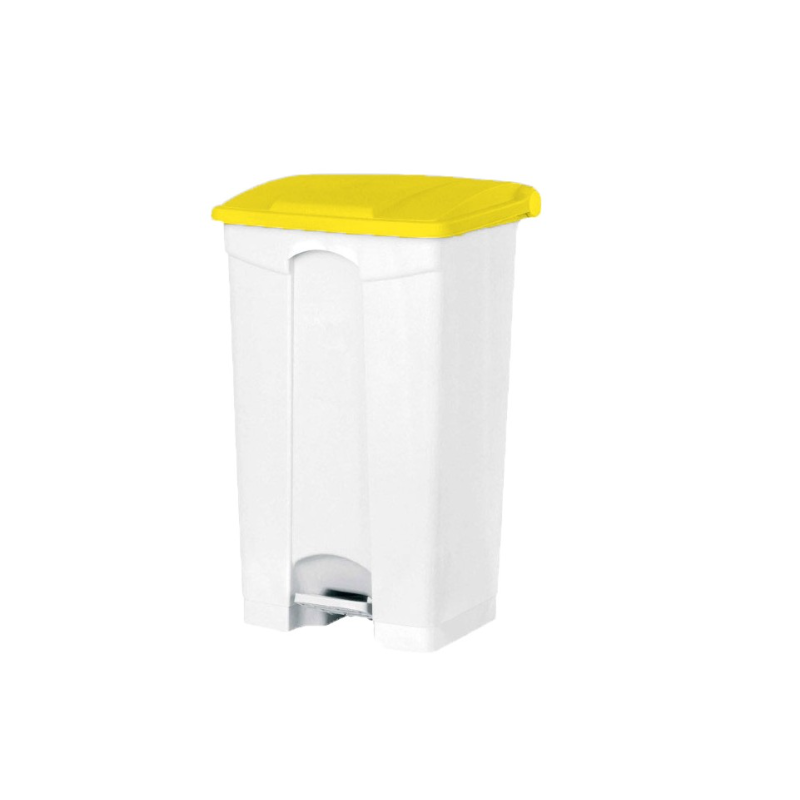 Poubelle à pédale - Couvercle couleur jaune - 50L