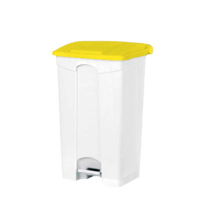 Poubelle à pédale - Couvercle couleur jaune - 50L