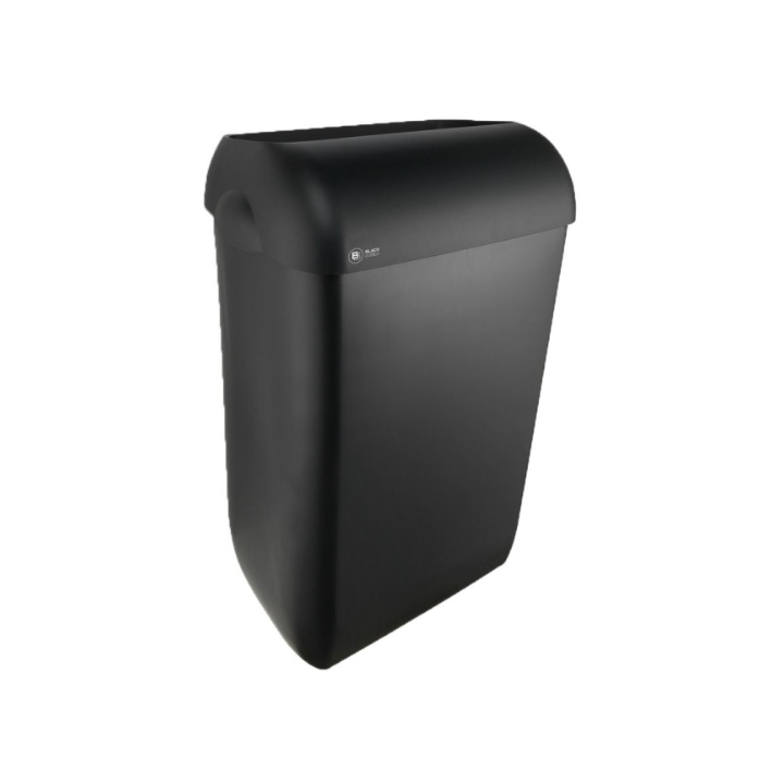 Satino black - Poubelle murale sans couvercle -  Noir - 43L