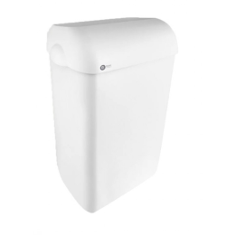 Satino black - Poubelle murale sans couvercle -  Blanc - 23L