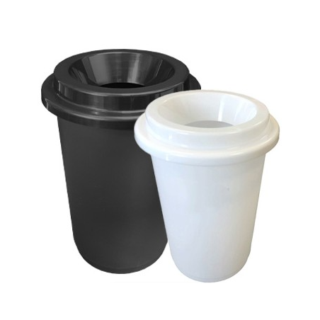 Donuts - Poubelle sans couvercle - Noir - 50L