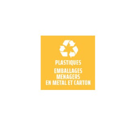 Etiquette tri sélectif - Pour poubelles fit - Jaune