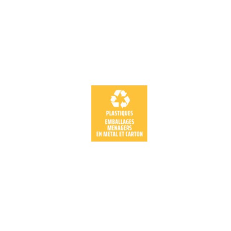 Etiquette tri sélectif - Pour poubelles fit - Jaune