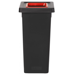 Poubelle Fit tri sélectif - Avec bac de couleur rouge - 50L