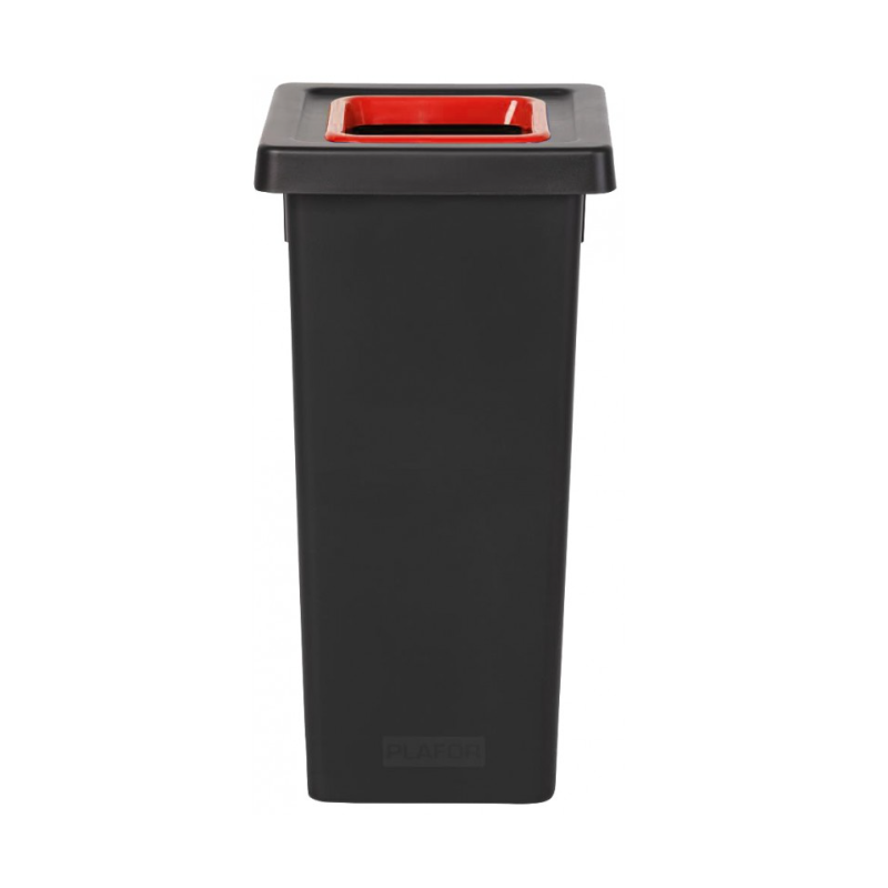 Poubelle Fit tri sélectif - Avec bac de couleur rouge - 50L