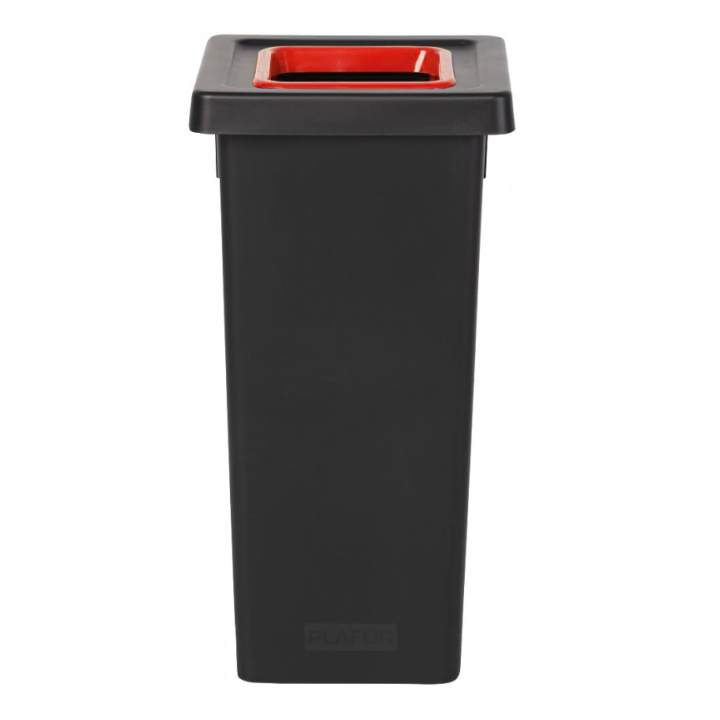 Poubelle Fit tri sélectif - Avec bac de couleur rouge - 50L