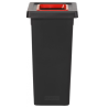 Poubelle Fit tri sélectif - Avec bac de couleur rouge - 50L