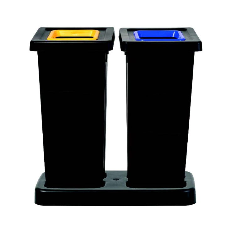 Kit tri sélectif Fit - 2 postes avec 5 couvercles - 50L