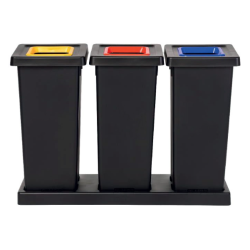 Kit tri sélectif Fit - 3 postes avec 5 couvercles - 50L