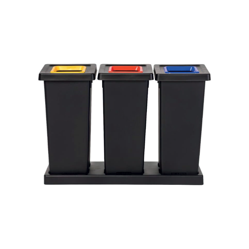 Kit tri sélectif Fit - 3 postes avec 5 couvercles - 50L