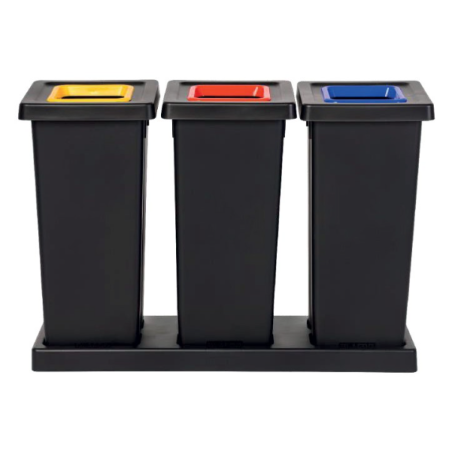 Kit tri sélectif Fit - 3 postes avec 5 couvercles - 50L