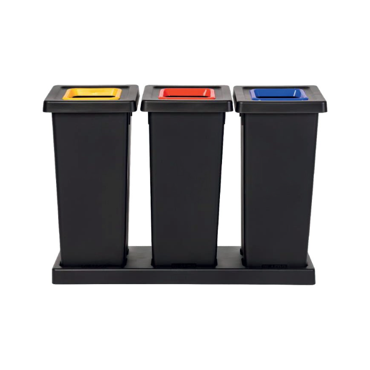 Kit tri sélectif Fit - 3 postes avec 5 couvercles - 50L