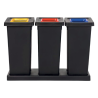 Kit tri sélectif Fit - 3 postes avec 5 couvercles - 50L