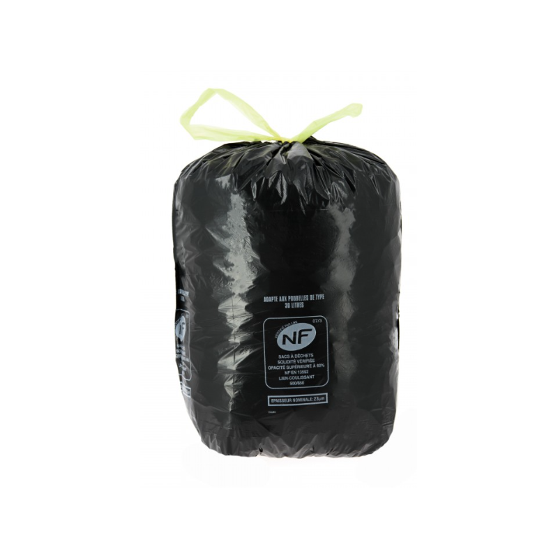 Sac poubelle à lien - 23 µ - 30L