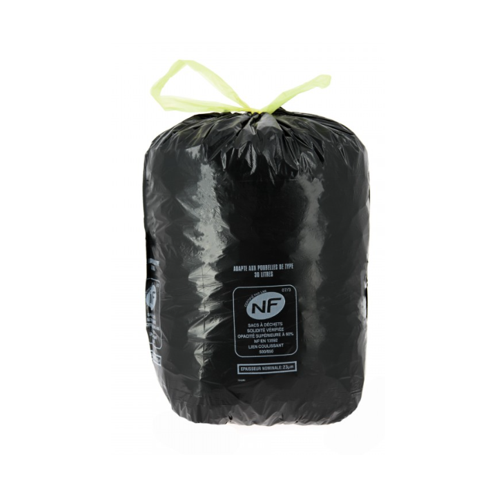 Sac poubelle à lien - 23 µ - 30L