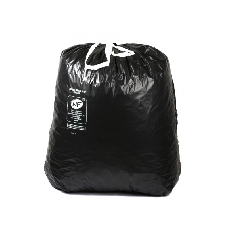Sac poubelle à lien - 34 µ - 100L