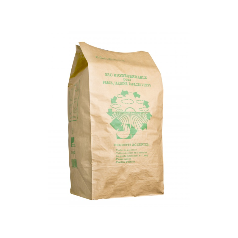 Sac papier kraft - Déchets verts  - 100L - Lot de 25