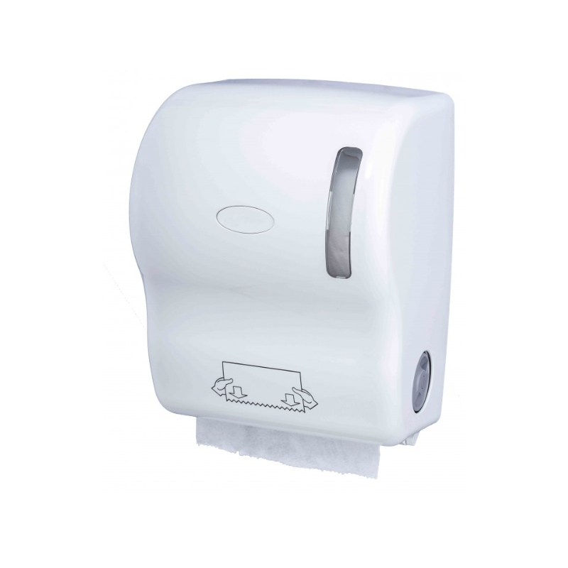 Distributeur Autocoup Manuel Blanc - Pour rouleaux Essuies-mains