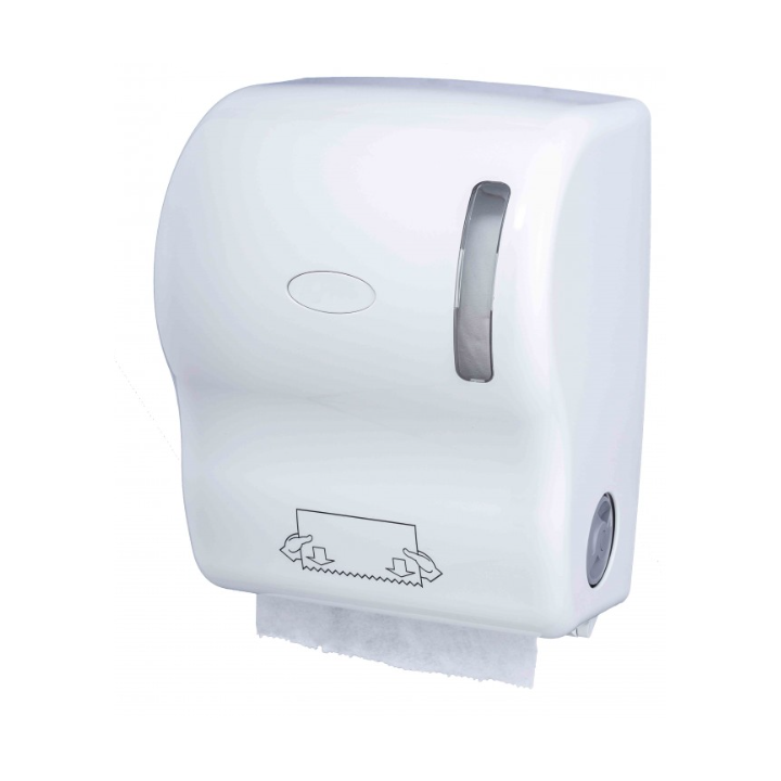 Distributeur Autocoup Manuel Blanc - Pour rouleaux Essuies-mains