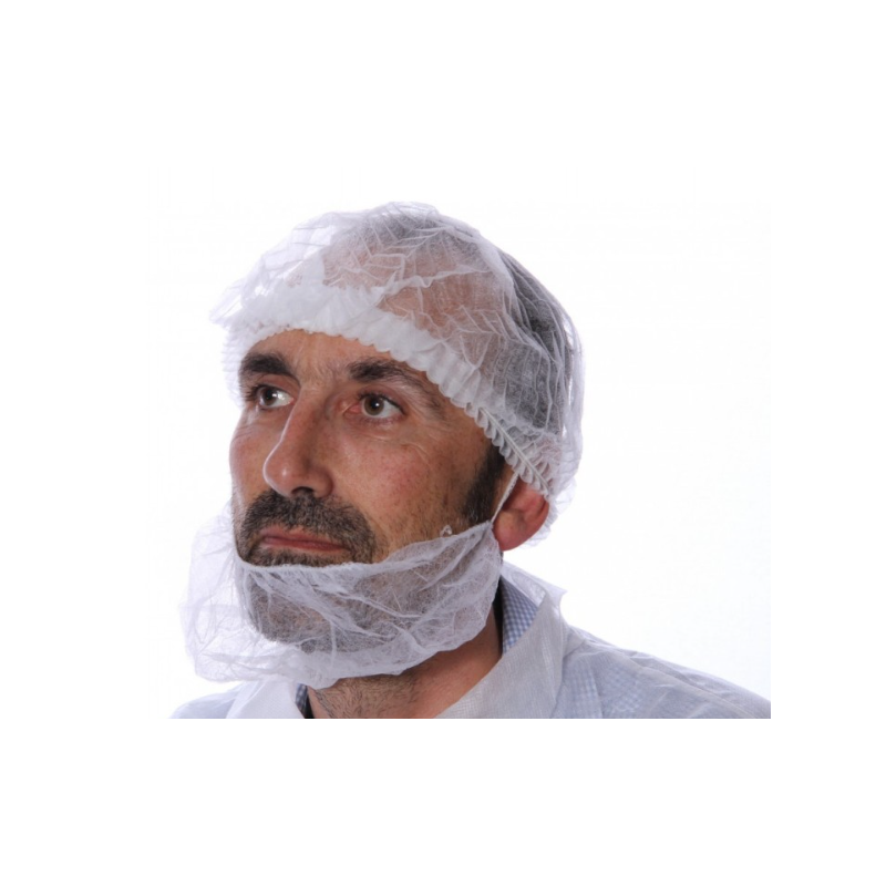 Cache barbe - Non tissé blanc - Carton de 1000