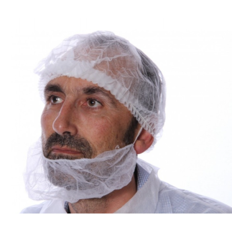 Cache barbe - Non tissé blanc - Carton de 1000
