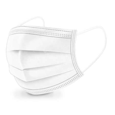 Masque 3 plis à usage unique - Blanc - Type II R - Boite de 50