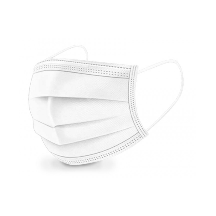 Masque 3 plis à usage unique - Blanc - Type II R - Boite de 50