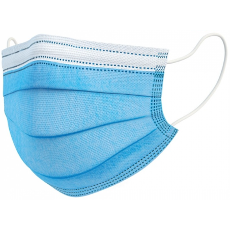 Masque 3 plis à usage unique - Bleu - Type II R - Boite de 50