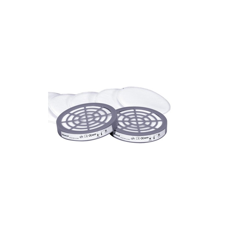 Préfiltres dont 2 adaptateurs - Pour demi masque 16400 Jupiter - Kit de 6