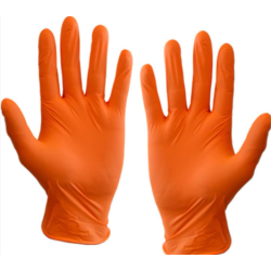 Gants Nitrile oranges - Non poudrés - Taille M - Boite de 100