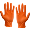 Gants Nitrile oranges - Non poudrés - Taille L - Boite de 100