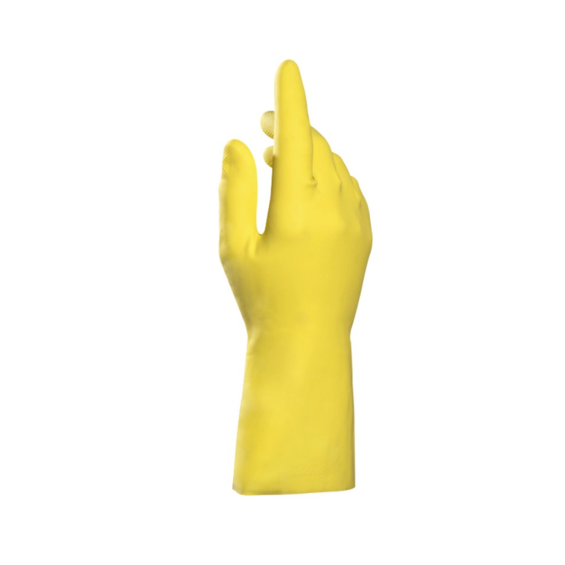 Vital 124 - Gants ménage latex jaune / Floqués coton - Taille 6  - 1 paire