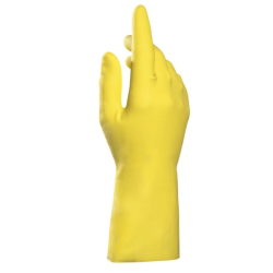 Vital 124 - Gants ménage latex jaune / Floqués coton - Taille 7  - 1 paire
