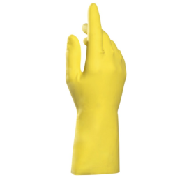 Vital 124 - Gants ménage latex jaune / Floqués coton - Taille 8  - 1 paire