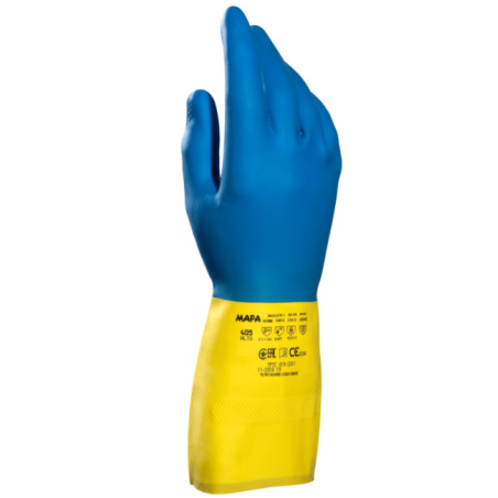 Alto 405 - Gants de ménage bi-couleur néoprène / latex - Taille 8  - 1 paire