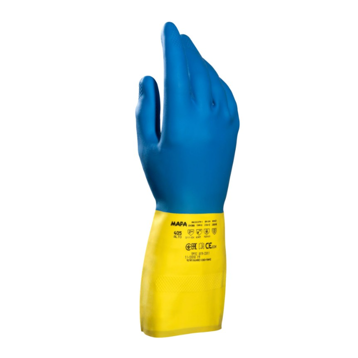 Alto 405 - Gants de ménage bi-couleur néoprène / latex - Taille 8  - 1 paire