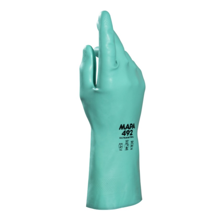 Ultranitril 492 - Gants de ménage nitrile verts - Taille 8 - 1 paire