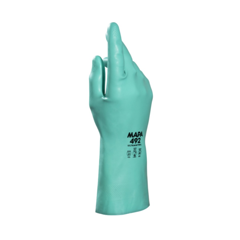 Ultranitril 492 - Gants de ménage nitrile verts - Taille 9 - 1 paire