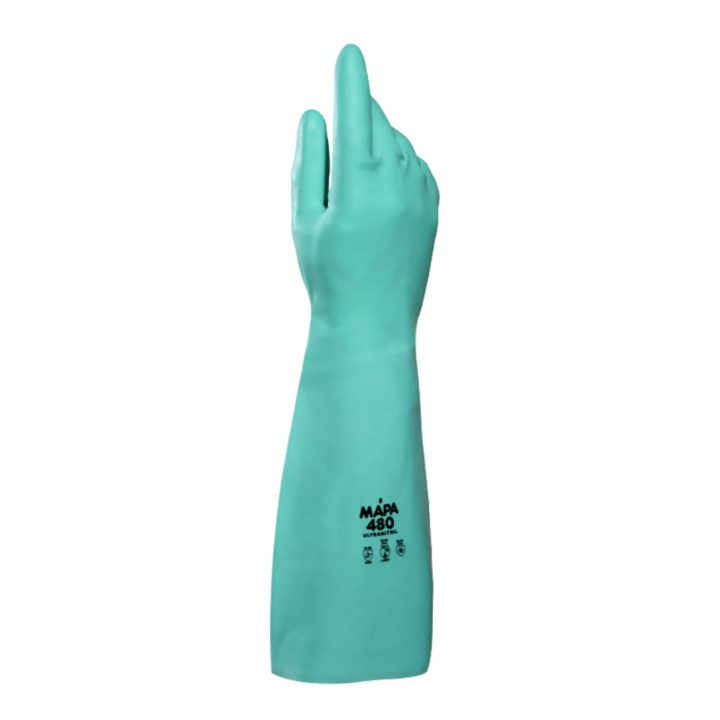 Ultranitril 480 - Gants de ménage nitrile verts - Taille 7  - 1 paire