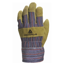 Gants Docker - Cuir croute de bovin toile - Taille Unique  - 1 paire