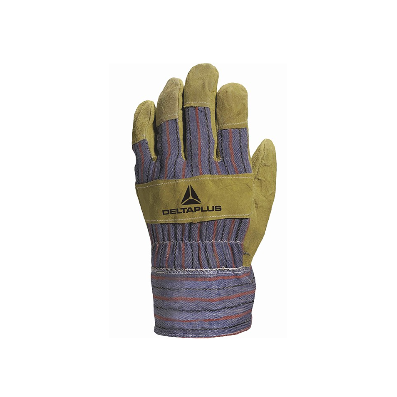 Gants Docker - Cuir croute de bovin toile - Taille Unique  - 1 paire