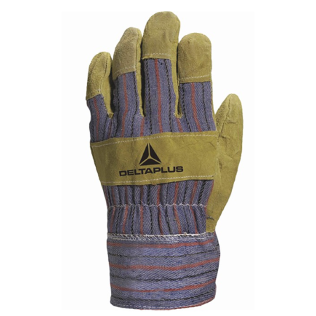 Gants Docker - Cuir croute de bovin toile - Taille Unique  - 1 paire