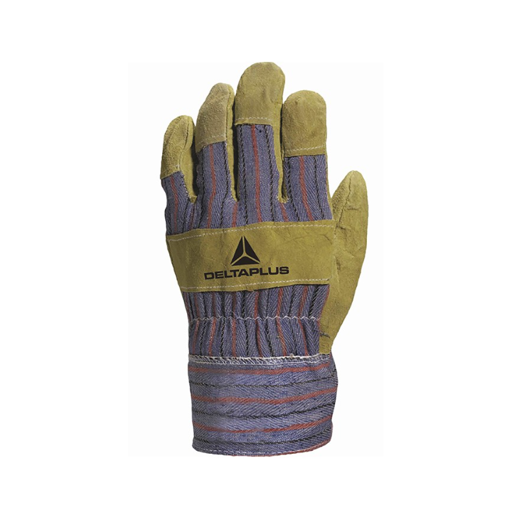 Gants Docker - Cuir croute de bovin toile - Taille Unique  - 1 paire