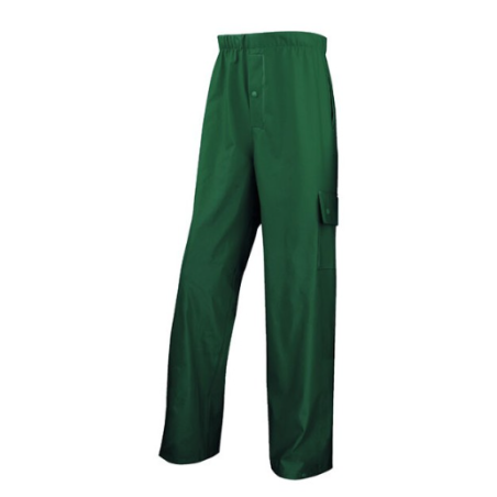 Pantalon de pluie enduit - Polyester enduit semi pu vert - Taille XXL