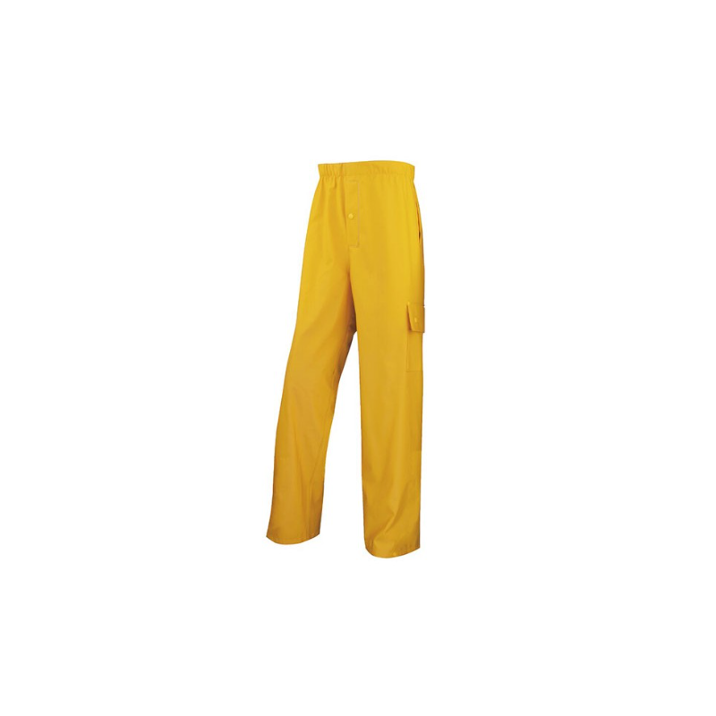 Pantalon de pluie enduit - Polyester enduit semi pu jaune - Taille S