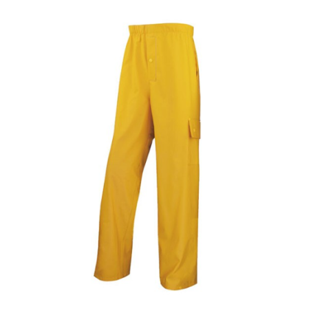 Pantalon de pluie enduit - Polyester enduit semi pu jaune - Taille XL