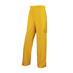 Pantalon de pluie enduit - Polyester enduit semi pu jaune - Taille XXL